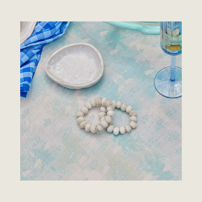 Tablecloth - Diagonal Trees Aqua 250cm x 138cm