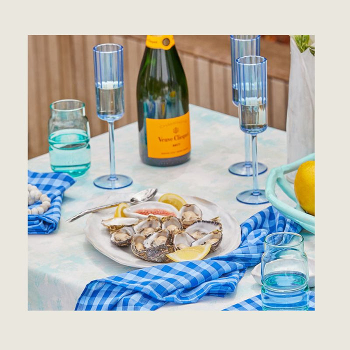 Tablecloth - Diagonal Trees Aqua 250cm x 138cm