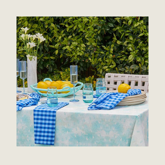 Tablecloth - Diagonal Trees Aqua 250cm x 138cm