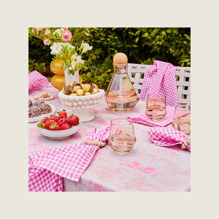 Tablecloth - Diagonal Trees Neon Pink 350cm x 138cm