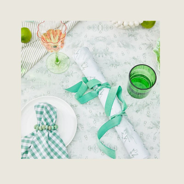 Tablecloth - Diagonal Trees Sage 350cm x 138cm