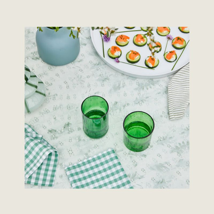 Tablecloth - Diagonal Trees Sage 350cm x 138cm