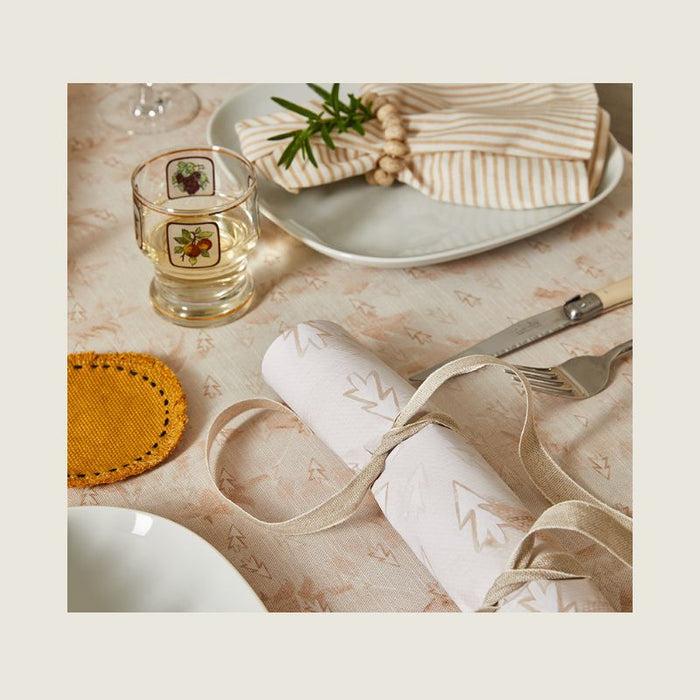 Tablecloth - Diagonal Trees Sand 250cm x 138cm