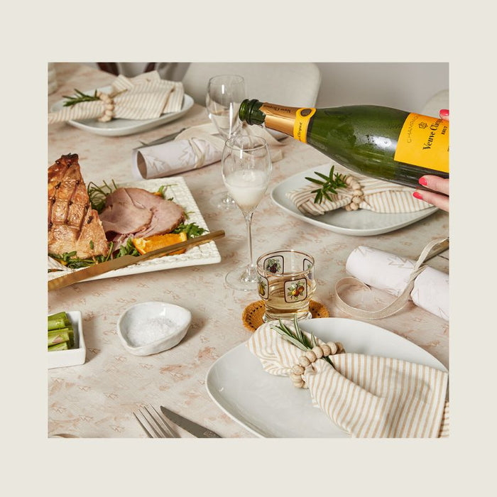 Tablecloth - Diagonal Trees Sand 250cm x 138cm