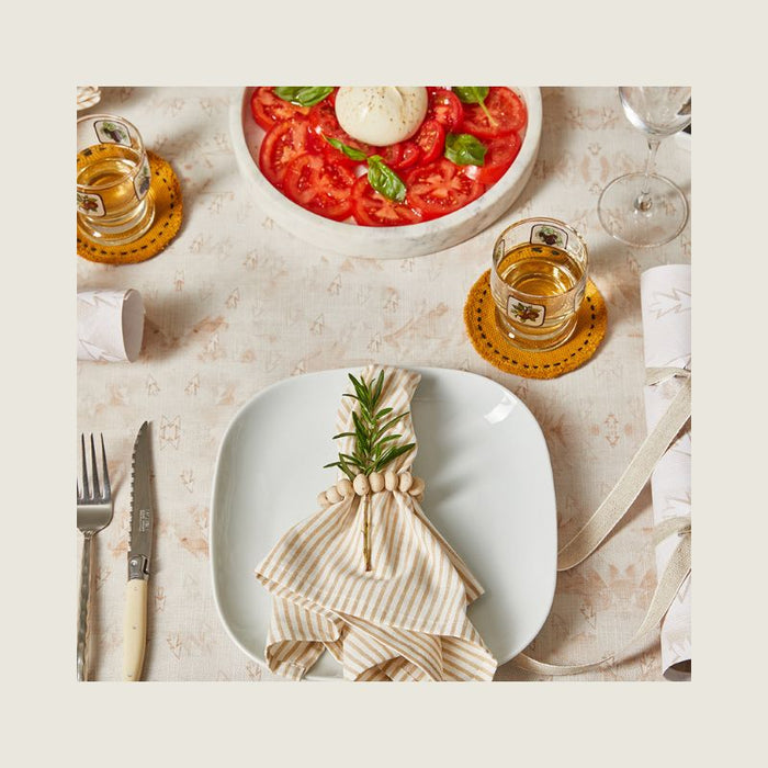 Tablecloth - Diagonal Trees Sand 250cm x 138cm