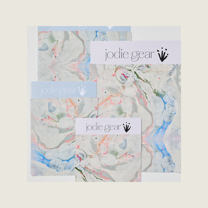 Fabric - RIPPLES BLUE/PINK